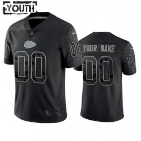 Maillot Enfant Kansas City Chiefs Personnalisé Noir Reflective Limited